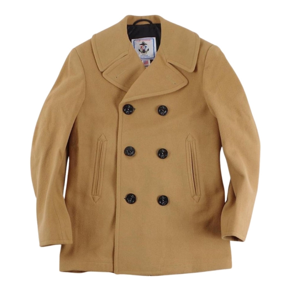 Men's Classic Pea Coat, Khaki